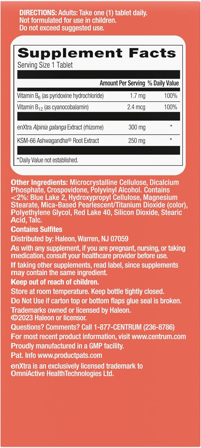Centrum Clear Mind and Calm Mood Menopause Support Tablets,with Clinically Studied enXtra,30 Count (Pack of 2)