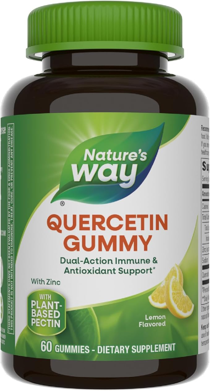 Nature’s Way Quercetin Gummies with Zinc, Immune Defense*, Powerful Antioxidant*, Lemon Flavored, 60 Gummies