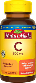 Nature Made Vitamin C 500 mg Tablets, Dietary Supplement, Vitamin C for Immune Support, 100 Tablets, 100 Day Supply