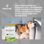 NaturVet Quiet Moments Calming Aid Dog Supplement, Helps Promote Relaxation, Reduce Stress, Storm Anxiety, Motion Sickness for Dogs (Quiet Moments Senior Wellness, 65 Soft Chews)