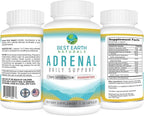 Best Earth Naturals - Adrenal Support for Adults - Holy Basil, B C Vitamins, L-Tyrosine, Rhodiola Rosea Root, Ashwagandha Supplements for Cortisol Manager Support - 30 Day Supply