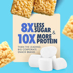 Sinless Snacks Delicious Marshmallow Krisp Bar - Low Carb Keto Snack - 10g Protein 2g Net Carbs - New Improved Recipe, More Soft & Chewy - Gluten Free, Low Sugar, Perfect Snack for the Family - 8 Bars