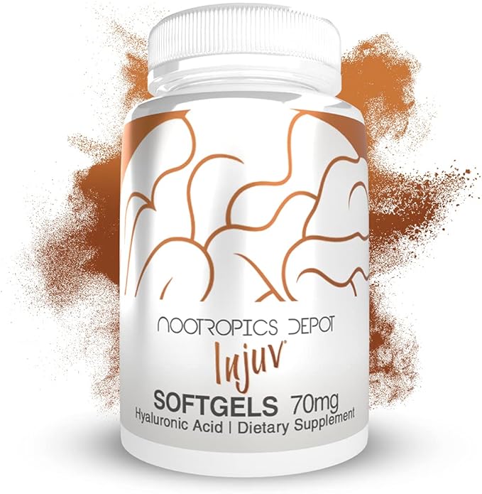 Nootropics Depot Injuv Softgels | 70mg | 120 Count | Natural Hyaluronic Acid | Skin Health Supplement