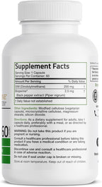 Bronson DIM 200 MG Supplement Diindolymethane with BioPerine for Enhanced Absorption, Estrogen Metabolism & Maintains Balanced Hormone Levels, 60 Vegetarian Capsules