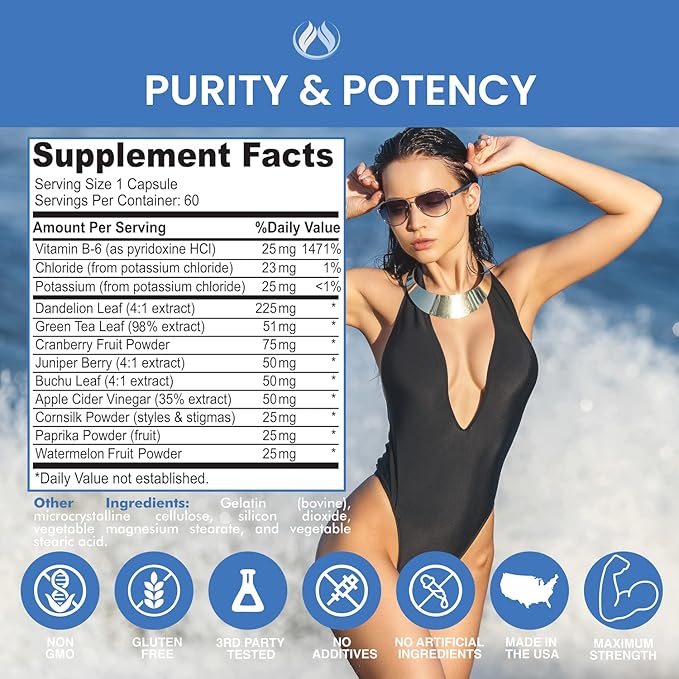 THE ENCLARE NUTRITION Water Pills - Diuretic Water Pills for Swollen Feet and Ankles Relief - for Women or Men - Edema Relief - for Weight, Liquid Retention, Swelling, Bloating & Fluid Balance (3)