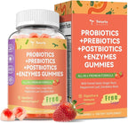 Totaria Sugar Free 5-in-1 Probiotic Prebiotic Postbiotic Gummy, 36 Strains Probiotics for Women Men with Digestive Enzymes, Peppermint, Complete Immune, Gut & Digestive Support, Vegan, 60 Counts
