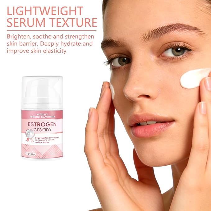 Estrogen Cream for Face, Estriol Face Cream, Natural Bioidentical Progesterone Cream for Menopause Relief, Moisturizers,Hormone Balance,kin Firmness & Hyaluronic Acid 1.76 fl. Oz