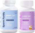 Premom Male Sperm Fortify Capsules - Male Fertility Supplements for Men - Prenatal Vitamins for Women Bundle – Conception for Her Multivitamin – 120 Count