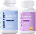 Premom Male Sperm Fortify Capsules - Male Fertility Supplements for Men - Prenatal Vitamins for Women Bundle – Conception for Her Multivitamin – 120 Count