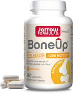 Jarrow Formulas BoneUp for Bone Density - Vitamin D3 and K2, Calcium Support, 120 Capsules, Provides Skeletal Nutrition, Up to 20 Days Supply