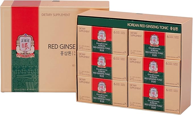 JUNG Kwan Jang Korean Red Ginseng Tonic Pouch (Tonic Mild) 6 Years Korean Red Ginseng, 10 Herbs and Plants for Immune Suuport