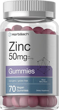 Horbäach Zinc Gummies | 50mg | 70 Count | Mixed Berry Flavor | Vegan, Non-GMO, Gluten Free Formula