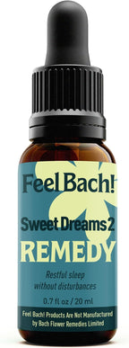Feel Bach! Sweet Dreams #2 Remedy - Natural Homeopathic Flower Essences for Restful Sleep & Emotional Tension - Reduces Fatigue Vegan, Gluten & Sugar-Free, Non-Habit Forming, 20ml (0.7 fl oz)