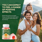 Vegan Omega 3 Gummies 1200mg - Dual Layer - Fish Oil Alternative, Marine Algae Omega 3 Supplement DHA 600mg, EPA 400mg with Astaxanthin,Sugar Free,60 Cts