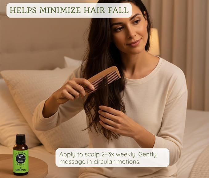 Earth N Pure Brahmi Oil for Hair, Cold Pressed, Natural and Therapeutic Grade with Glass Dropper - 30 ML