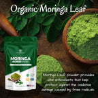 Organic Moringa Powder Pure Moringa Leaf Powder Organic Superfood | Energy, Immunity & Wellness Support | Non-GMO, Gluten-Free | Natural Organic Moringa Leaf Powder
