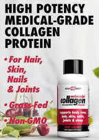 HEALTH DIRECT – Medical-Grade Liquid Collagen Shots – AminoSculpt Sugar-Free – Tart Cherry – 12 Servings, (12pk, 2oz Shots) – Good for Joints, Bones, & Sleep – Better Hair, Skin & Nails
