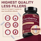 NATURE TARGET Cranberry Pills with D-Mannose for Women - Super Strength 80:1 Extract - Cranberry Supplement 16800 mg with Vitamin C, Supports Urinary Tract Health, Bladder Control, 120 Veggie Capsules