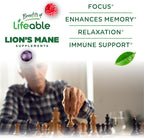 Lifeable Lions Mane Gummies for Adults | Great Tasting Lions Mane Mushroom Extract | Vegan, Kosher, Non-GMO Mushroom Gummies | Brain Support Supplement | 60 Count