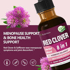 Red Clover Extract Herb Supplement, Liquid Drops for Women Health Balance, 8-in-1 Herbal Formula for Menopause Hot Flashes Relief with Dong Quai & Shatavari Extract, Alcohol Free. 2oz