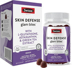 Swisse Skin Defense Glam Bites – Vitamin C, L-Glutathione & Astaxanthin – Supports Skin Elasticity, Moisture & Defense Against Environmental Stressors – Zero Sugar Gummies for Adults – 60 Count