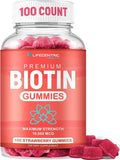 Biotin Gummies for Adults | Max Strength Biotin 10000mcg | Chewable Biotin Supplement for Women and Men | 100 Count Vegan Hair Gummies for Hair Skin and Nails