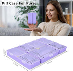 FYY Daily Pill Organizer,7 Compartments Portable Pill Case Travel Pill Organizer,[Folding Design] Large Pill Box for Purse Pocket to Hold Vitamins,Cod Liver Oil,Supplements and Medication-Purple