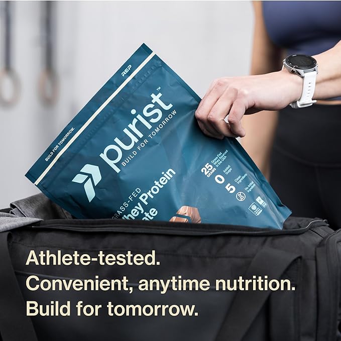 PURIST REP Whey Protein Powder, Premium Vanilla Grassfed Isolate,Workout Recovery, Keto Friendly, Clean Nutrition Meal Replacement, Promotes Lean Muscle, Sugar and Gluten-Free Women Men, 2 Lb