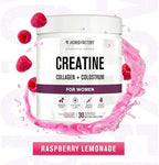 Jacked Factory Creatine for Women - Creatine Monohydrate with Collagen + Colostrum to Support Workout Performance, Lean Muscle Growth, Healthy Hair, Skin, & Nails - 30 Servings, Raspberry Lemonade