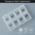 Serfeymi Weekly Pill Organizer 3 Pack Medicine Organizer Travel Pill Box 7 Day Pill Case for Purse Pill Container Pill Holder Daily Pill Boxes Organizer for Medication, Vitamin, Supplement