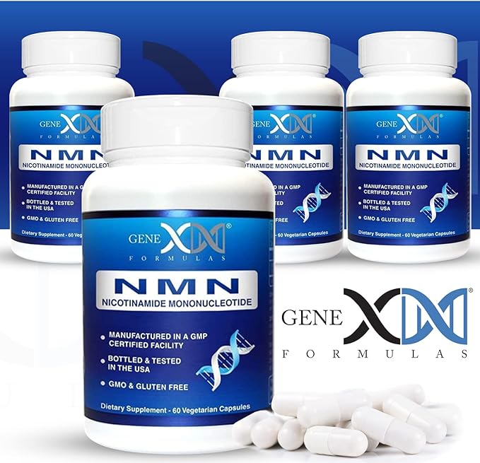 Genex Formulas NMN 250mg Supplements (4 Pack) - 99% Pure Shelf Stabilized Supplement Capsules for Increased NAD Levels & Healthy Aging, GMP Certified, 4 Month Supply