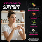 Cortisol Support for Women - Stress & Mood Balance Supplement with Sensoril® Ashwagandha, Magnolia Bark, L-Theanine & Phosphatidylserine - Supports Calm, Focus & Sleep Quality (60 Vegan Capsules)
