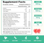 400MG CoQ10 Gummies with Omega-3, Vitamin B3 & Magnesium, Helps Support Hear-t Health, Cellular Energy & Antioxidant, Vegan, Gluten Free, 2 Months Supply