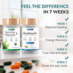 Dulave Gut Health & Spirulina Chlorella Bundle – Probiotics, Digestive Enzymes & Greens – Supports Digestion, Energy, Immune Health – Non-GMO(1 Set)