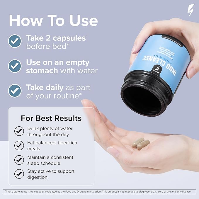 InnoSupps Inno Cleanse 14 Day Colon & Detox Flush, Waist Trimming Complex, Gut Cleanse, Digestive System Support, Stool Softener & Reduced Bloating & Occasional Constipation Relief