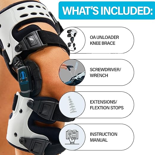 Comfyorthopedic OA Unloader Knee Brace For Medial Knee Pain, Arthritis Support, Osteoarthritis, Bone on Bone Inside Cartilage Joint Side Stabilizer L1851 L1843, Adjustable Plus Size Fits Up to 32in Thigh Circumference, Right