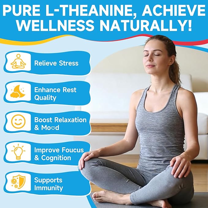 L-Theanine Gummies for Kids & Adults, L Theanine Supplement with Magnesium Glycinate, Ashwagandha, GABA, 5HTP for Calm, Relax, Zzz & Focus Support, Vegan Strawberry Flavor, 120 Count