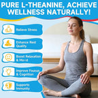 L-Theanine Gummies for Kids & Adults, L Theanine Supplement with Magnesium Glycinate, Ashwagandha, GABA, 5HTP for Calm, Relax, Zzz & Focus Support, Vegan Strawberry Flavor, 120 Count