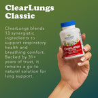 RidgeCrest Herbals ClearLungs Classic, Daily Health Supplement, Natural Lung and Nasal Wellness Formula for Bronchial, Respiratory, Immune, Sinus, and Mucus Support (120 Vegan Caps, 60 Serv)