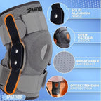 Sparthos Hinged Knee Brace - Relieves ACL, MCL, Meniscus Tear, Arthritis, Tendon Pain - Dual Metal Side Stabilizers - Support for Running, For Men and Women Check Size Chart (Large, 15½-20″ Thigh)