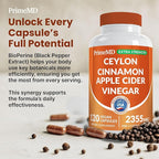 5-in-1 Ceylon Cinnamon Powder Extra Strength – Organic Ceylon Cinnamon Capsules with Turmeric, Apple Cider Vinegar, Korean Ginseng & BioPerine for Metabolism & Energy Support Pills (120 Ct, 3 Pack)
