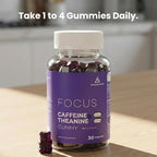 Caffeine and L-Theanine Gummies, Berry Flavor – Smooth Energy and Calm Focus with 50mg Caffeine and 100mg L-Theanine per Gummy; Clean, Crash-Free Energy Gummies for Work, Study & Daily Productivity