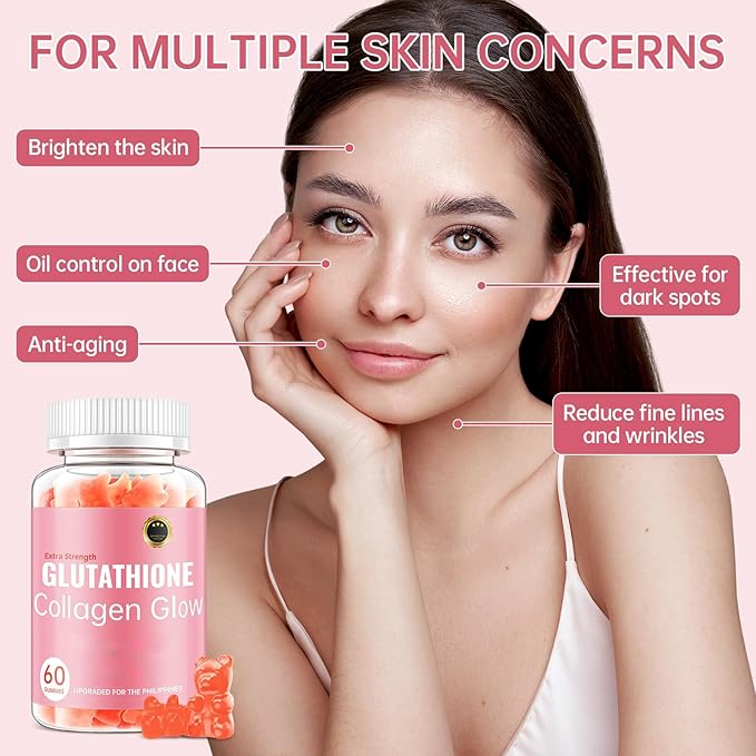 Glutathione Collagen Glow Gummies for Women, Glutathione Collagen Glow Gummies for Dark Spot, 60/120Pcs Korean Organic Glow Beauty Collagen for Skin Care(2)