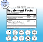 wholier Magnesium Glycinate, L-Theanine, Tart Cherry Juice. Natural Support for Sleep, Stress + Relaxation. Melatonin-Free. Night Minerals. (60 Vegan Capsules) Glass Bottle