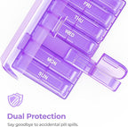AUVON XL Weekly Pill Organizer 2 Times a Day, AM PM Pill Case with One-Side Large Opening for Easy to Use, Pill Box 7 Day Travel Medication Organizer for Medications, Vitamins, Fish Oils, Supplements