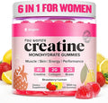 Creatine Gummies for Women, 8000 MG Complex with Collagen + BCAAs + Vitamin C & B12, Creatine Monohydrate Gummies for Women, for Booty, Energy & Strength, Sugar Free 120 Count Strawberry-Lemon Flavor