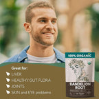 Dandelion Root Organic - Dandelion Tea - Diente de Leon Organico – Natural Cleansing, Gut Flora, Digestion, Liver, Skin – 4 oz