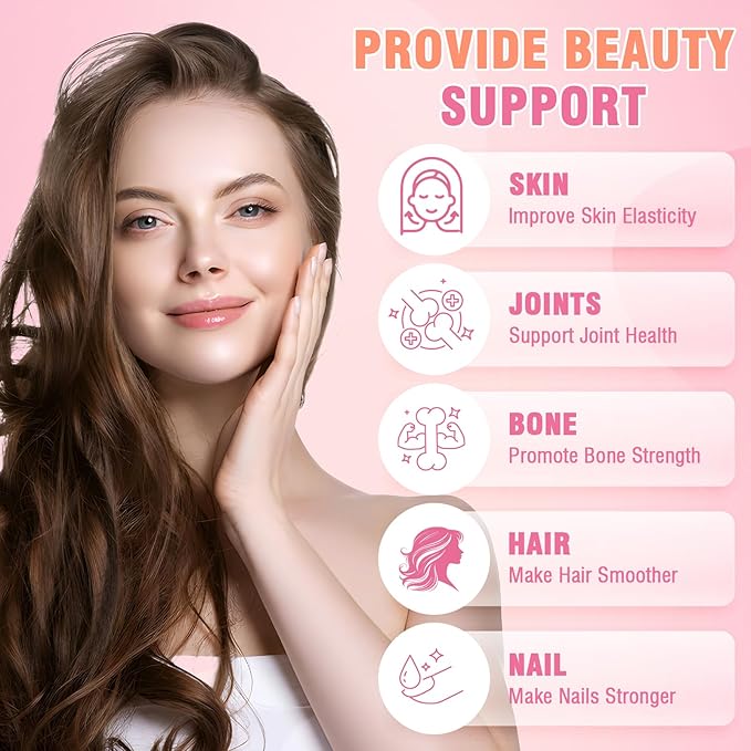 180 Count Collagen Gummies Collagen Protein Type I II III V X with Biotin Vitamin C A B D E Keratin Hyaluronic Acid for Hair Skin Nails Joint Immune Digestion Women Men Sugar Free Strawberry