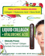 Applied Nutrition Liquid Collagen + Hyaluronic Acid - 10 Liquid Tubes - Skin & Nail Restoration - Mixed Berry Flavor - 10 Servings