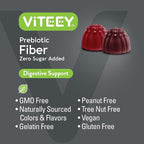 VITEEY Prebiotic Fiber Gummies for Adults, 4g - Gut Health & Digestive Soluble Fiber Supplement Gummies - Zero Sugar Added, Vegan, Gluten-Free - 120 Count